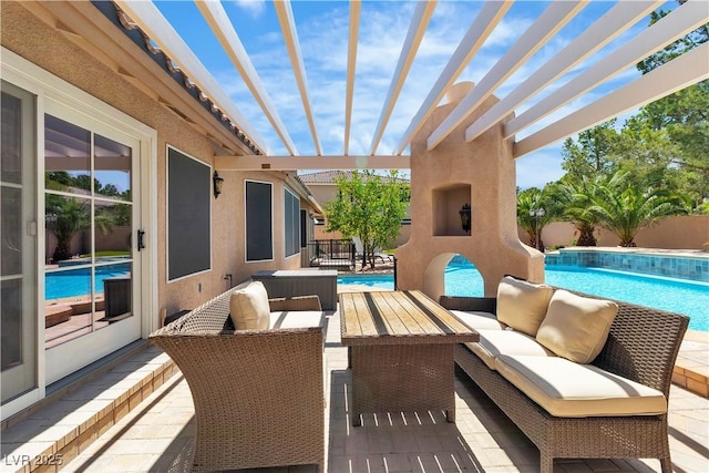 4196 Balmoral Castle Ct, Las Vegas, NV 89141 - view of patio / terrace with a pergola and an outdoor living space