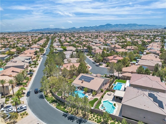 4196 Balmoral Castle Ct, Las Vegas, NV 89141 - aerial perspective of suburban area featuring a pool and a mountainous background