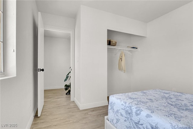 10554 Lilac Tree Ave, Las Vegas, NV 89135 - bedroom featuring light wood-style flooring, baseboards, and a closet