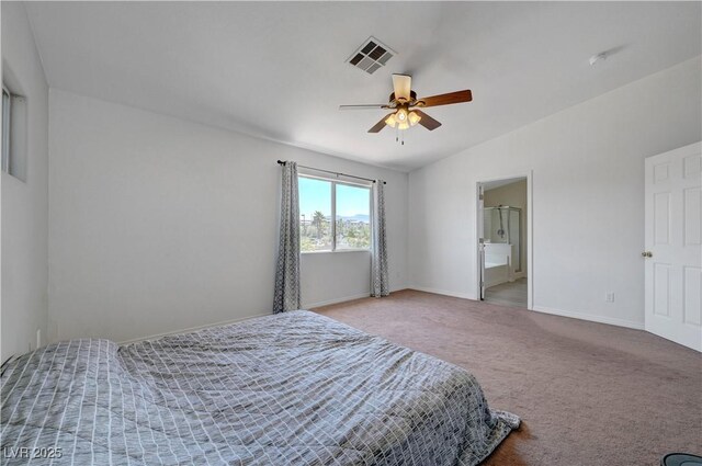 8333 Valley Stream Ave, Las Vegas, NV 89131 - carpeted bedroom with baseboards, ceiling fan, and connected bathroom