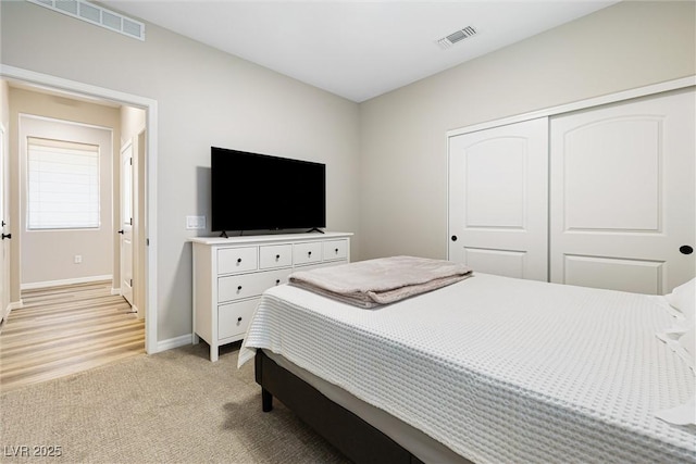 171 Palm Fox Ct, Henderson, NV 89011 - bedroom featuring baseboards, light colored carpet, and a closet