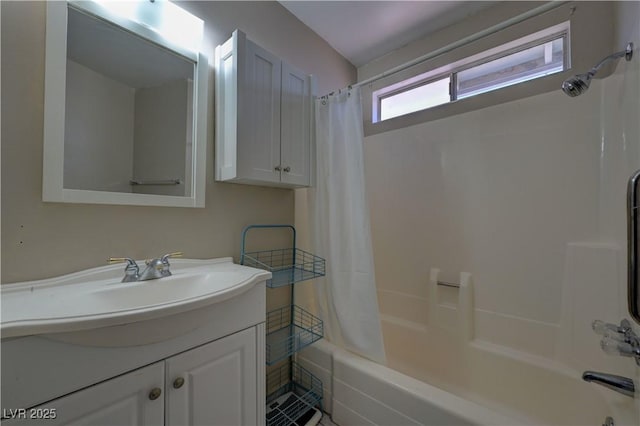 4445 Peterson Dr, Las Vegas, NV 89103 - full bathroom with shower / bath combo with shower curtain and vanity