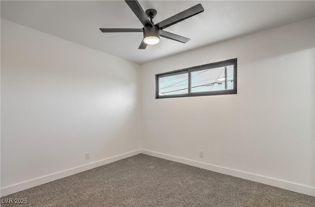 333 Rossmoyne Ave, North Las Vegas, NV 89030 - unfurnished room featuring baseboards, dark colored carpet, and ceiling fan