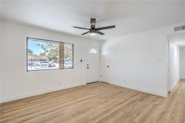 333 Rossmoyne Ave, North Las Vegas, NV 89030 - entryway with ceiling fan, light wood-style flooring, and baseboards