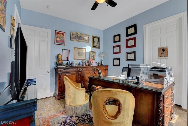 6230 Calm Brook Ct, Las Vegas, NV 89149 - office space featuring ceiling fan and baseboards