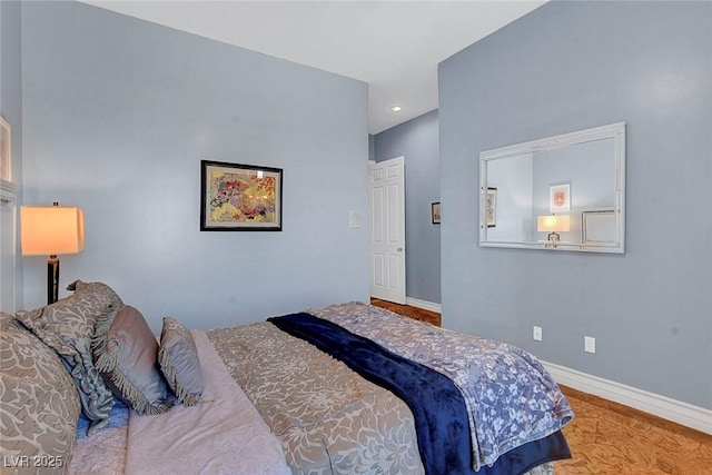 6230 Calm Brook Ct, Las Vegas, NV 89149 - bedroom featuring baseboards, wood finished floors, and recessed lighting