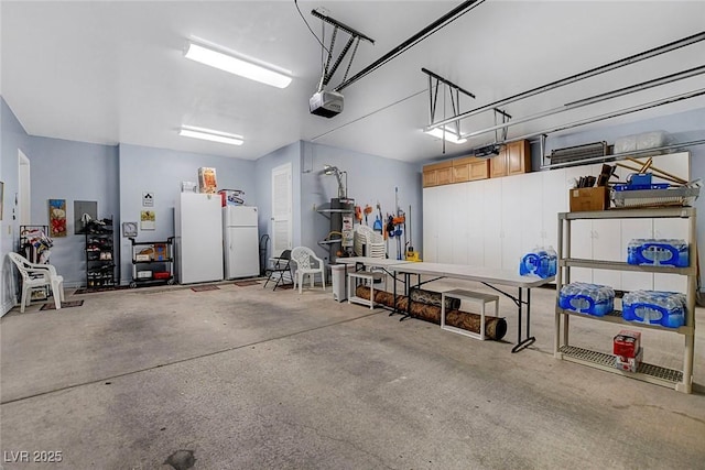 6230 Calm Brook Ct, Las Vegas, NV 89149 - garage featuring freestanding refrigerator, a garage door opener, and electric panel