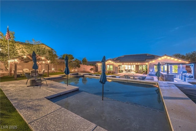 10319 Larkmead Ave, Las Vegas, NV 89149 - view of swimming pool with a patio area, a jacuzzi, and a fenced backyard
