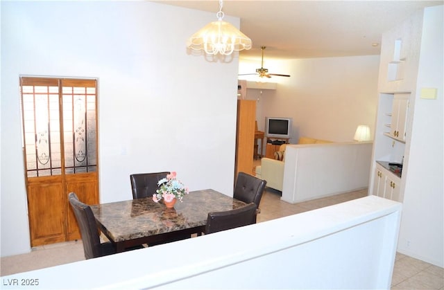 3519 W Red Coach Ave, North Las Vegas, NV 89031 - dining space featuring ceiling fan and light tile patterned flooring