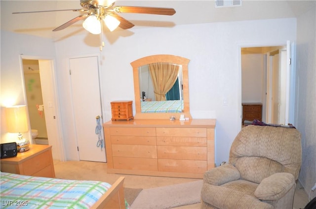 3519 W Red Coach Ave, North Las Vegas, NV 89031 - bedroom featuring light carpet and a ceiling fan