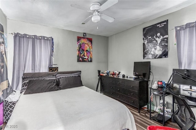 201 Cervantes St, Las Vegas, NV 89101 - bedroom with wood finished floors and ceiling fan