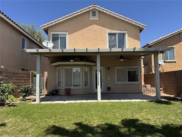 11029 Meadow Leaf Ave, Las Vegas, NV 89144 - back of property with ceiling fan and stucco siding