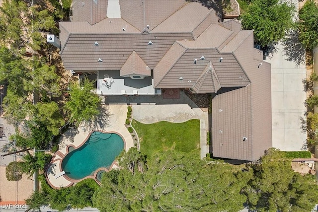 3102 La Mirada Ave, Las Vegas, NV 89120 - aerial view of property and surrounding area featuring a pool area