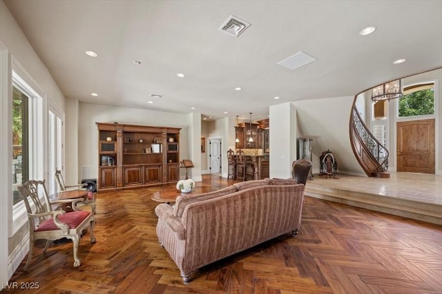 3102 La Mirada Ave, Las Vegas, NV 89120 - living room with recessed lighting and a chandelier