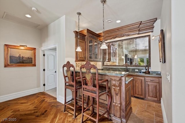 3102 La Mirada Ave, Las Vegas, NV 89120 - indoor wet bar with hanging light fixtures and recessed lighting