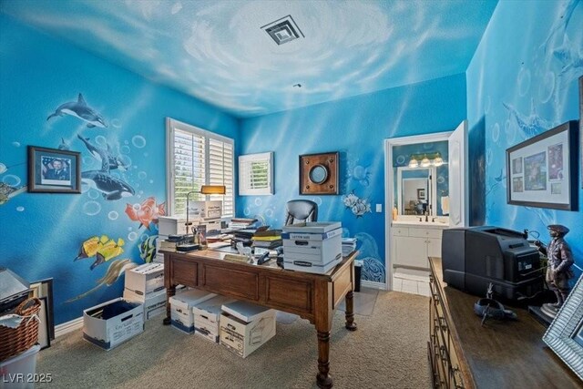 3102 La Mirada Ave, Las Vegas, NV 89120 - carpeted office space with a textured ceiling