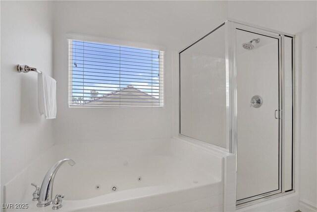 236 Dog Leg Dr, Las Vegas, NV 89148 - full bathroom with a stall shower and a jetted tub