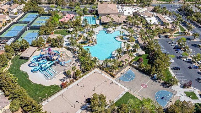 236 Dog Leg Dr, Las Vegas, NV 89148 - aerial view of a pool area
