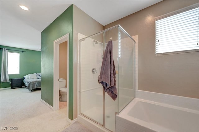 6334 Orions Belt Peak St, North Las Vegas, NV 89031 - full bath featuring a shower stall, a garden tub, toilet, and ensuite bath