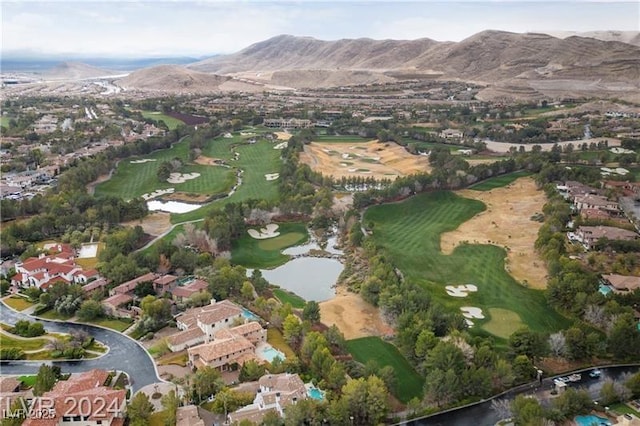5079 Quiet Falls Ct, Las Vegas, NV 89141 - aerial overview of property's location with a golf club, nearby suburban area, and a water and mountain view