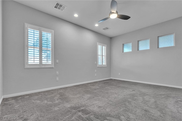 7072 Arabian Ridge St, Las Vegas, NV 89131 - unfurnished room featuring a ceiling fan, carpet flooring, baseboards, and recessed lighting