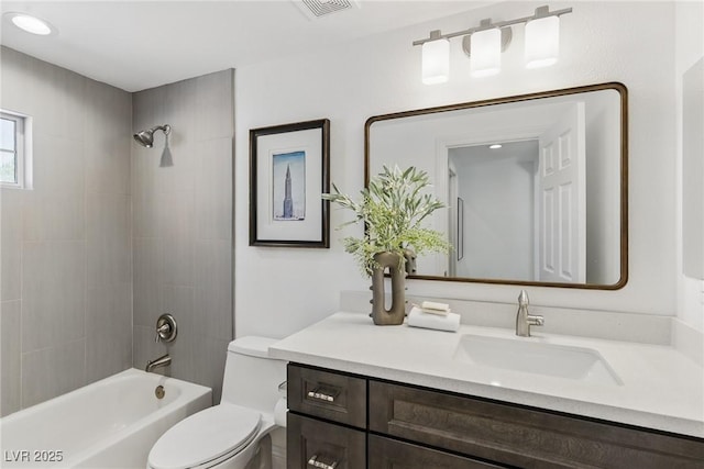 11775 Woodbrook Ct, Las Vegas, NV 89141 - bathroom featuring vanity, toilet, and shower / tub combination