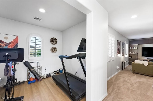 11340 Espadrille Ct, Las Vegas, NV 89138 - workout room with baseboards and recessed lighting