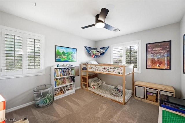 11340 Espadrille Ct, Las Vegas, NV 89138 - bedroom with carpet, ceiling fan, and baseboards