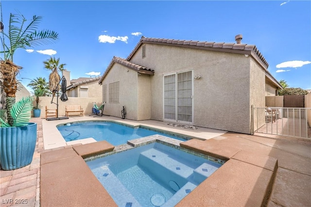344 Golden Shore Dr, Las Vegas, NV 89123 - view of pool with a fenced backyard, a pool with connected hot tub, and a patio area