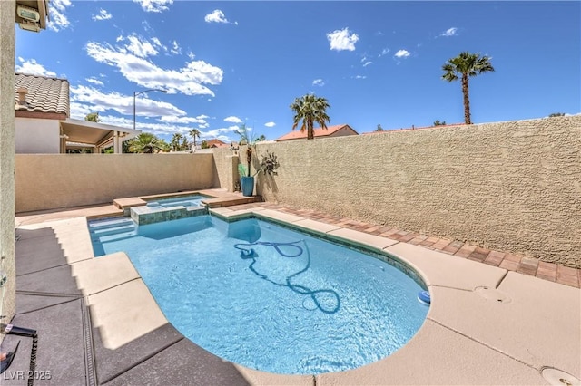 344 Golden Shore Dr, Las Vegas, NV 89123 - view of pool featuring a fenced backyard and a pool with connected hot tub