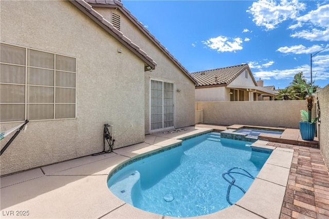 344 Golden Shore Dr, Las Vegas, NV 89123 - view of pool featuring a fenced backyard, a pool with connected hot tub, and a patio area