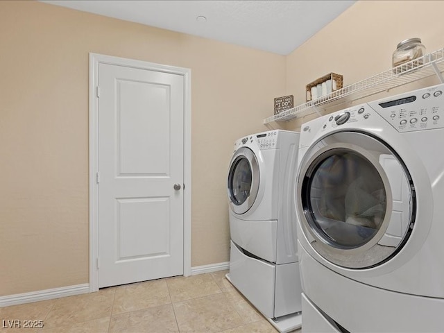 2400 Trissino Ct, Henderson, NV 89044 - washroom featuring independent washer and dryer, baseboards, and light tile patterned floors