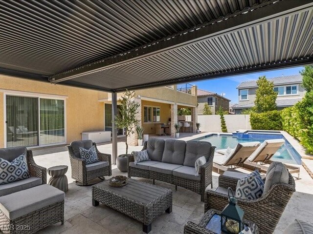2400 Trissino Ct, Henderson, NV 89044 - view of patio / terrace featuring outdoor lounge area