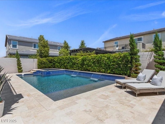 2400 Trissino Ct, Henderson, NV 89044 - view of swimming pool with a patio and a pool with connected hot tub
