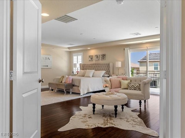 2400 Trissino Ct, Henderson, NV 89044 - bedroom with access to outside, wood-type flooring, and baseboards