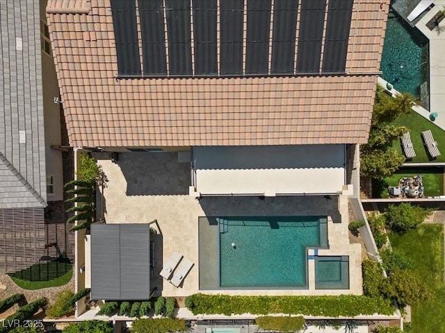 2400 Trissino Ct, Henderson, NV 89044 - view from above of property featuring a pool area