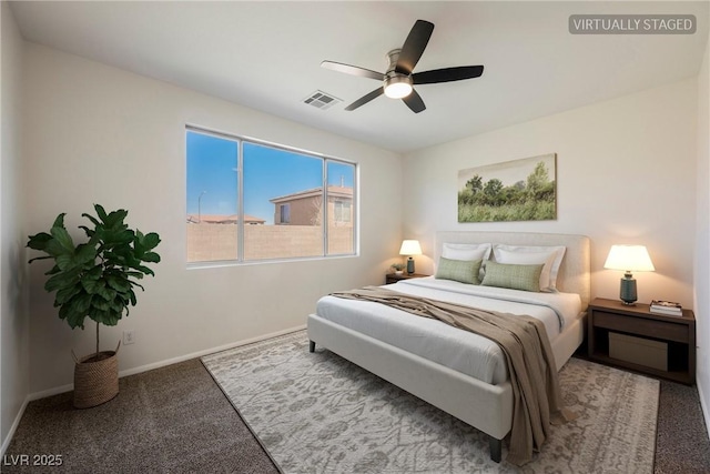 909 Trinity Pond Cir, Henderson, NV 89002 - carpeted bedroom featuring baseboards and ceiling fan