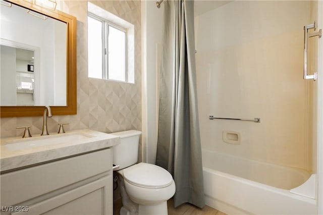 10309 Georgetown Pl, Las Vegas, NV 89134 - full bath with vanity, toilet, and shower / bath combination with curtain