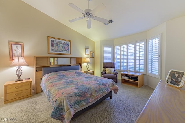 2437 Desert Butte Dr, Las Vegas, NV 89134 - bedroom featuring carpet flooring, multiple windows, lofted ceiling, and baseboards