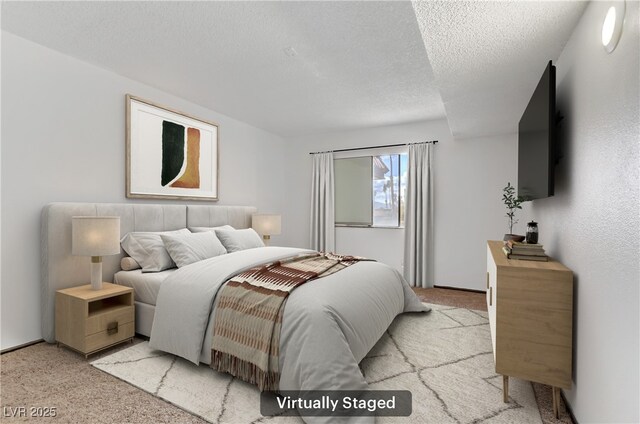 1390 Vegas Valley Dr Unit 32, Las Vegas, NV 89169 - bedroom with light colored carpet and a textured ceiling