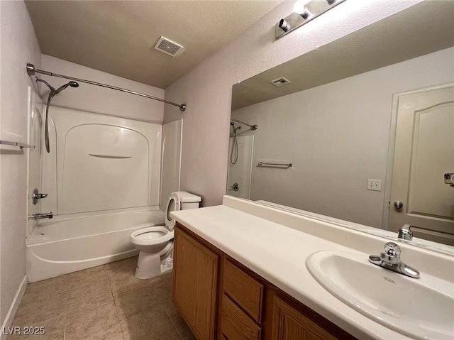 7249 Old Glory St, Las Vegas, NV 89148 - full bathroom featuring bathtub / shower combination, vanity, toilet, and tile patterned floors