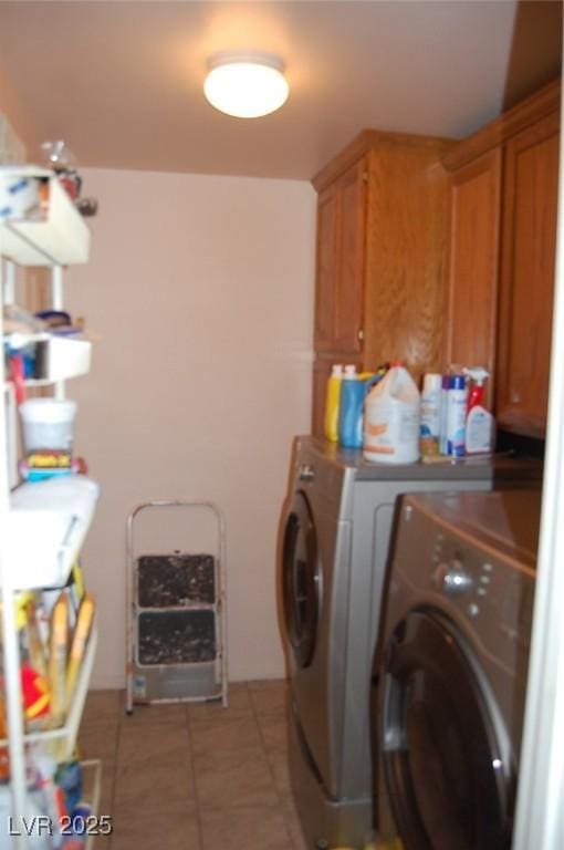 30 Diamond Bar Rd, Pahrump, NV 89048 - laundry area featuring cabinet space, washer and dryer, and light tile patterned flooring