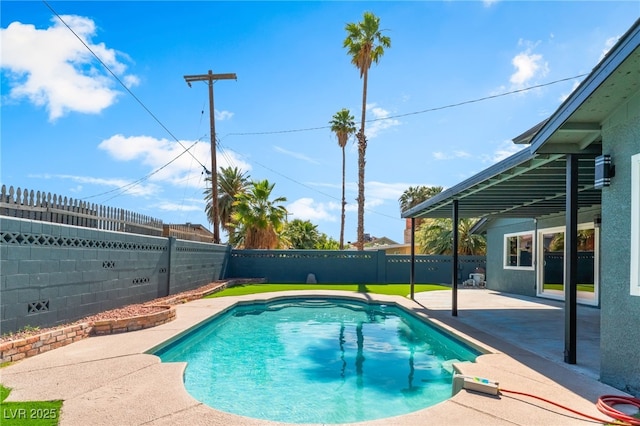 2180 Palora Ave, Las Vegas, NV 89169 - view of pool featuring a patio and a fenced backyard