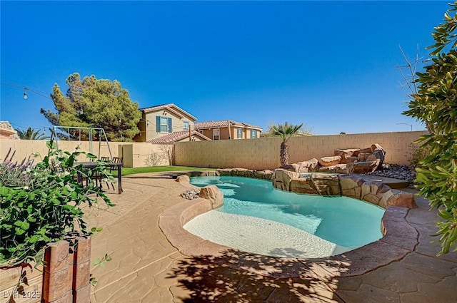 74 Harbor Coast St, Las Vegas, NV 89148 - view of swimming pool with a fenced backyard and a patio area