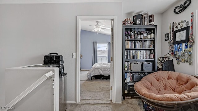 482 Painted Sage Ct, Henderson, NV 89015 - living area featuring carpet floors and ceiling fan