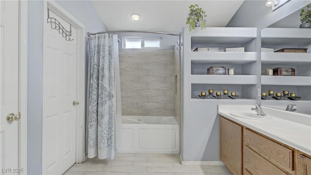 482 Painted Sage Ct, Henderson, NV 89015 - full bath featuring shower / tub combo with curtain and vanity