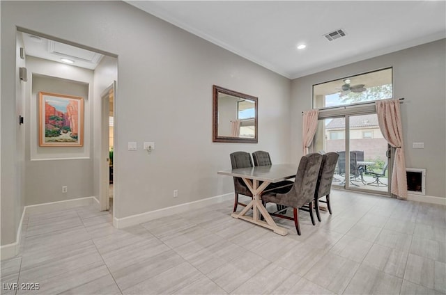 8128 Devils Canyon St, North Las Vegas, NV 89085 - dining area featuring baseboards, crown molding, and light tile patterned floors