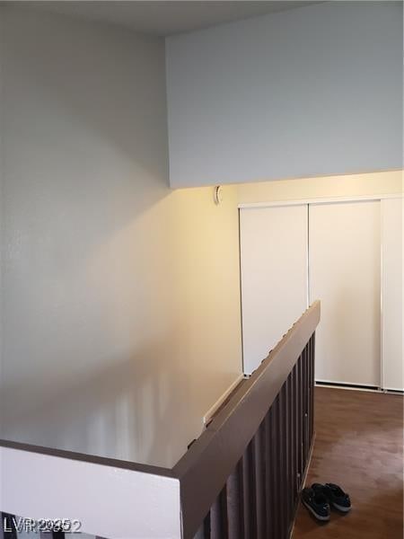 4770 Topaz St Unit 79, Las Vegas, NV 89121 - staircase featuring wood finished floors