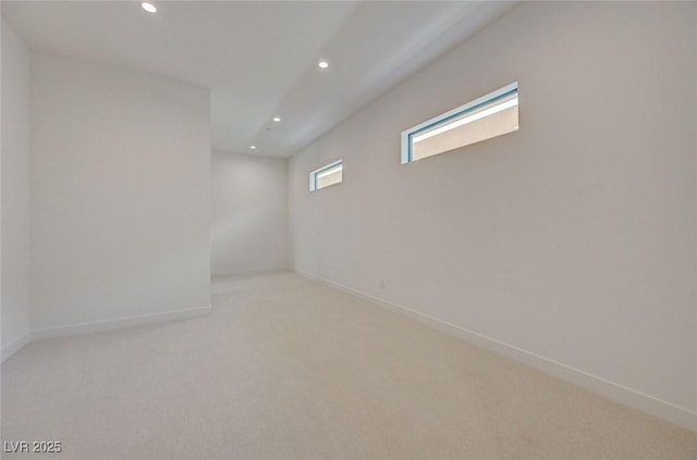 1600 Pleasant Bay Ct, Henderson, NV 89011 - below grade area featuring recessed lighting, light colored carpet, and baseboards