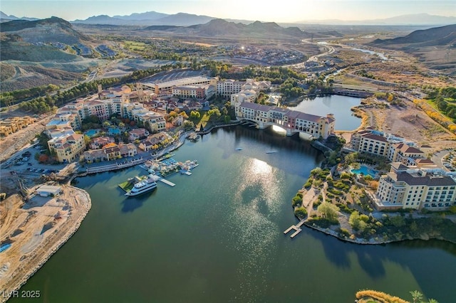 1600 Pleasant Bay Ct, Henderson, NV 89011 - aerial view of property's location with a water and mountain view